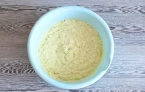 The prepared dough should be medium thick.