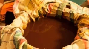 And now you need to strain everything through a linen towel.