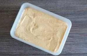 Put the future ice cream in a mold and put in the freezer for at least 6 hours.