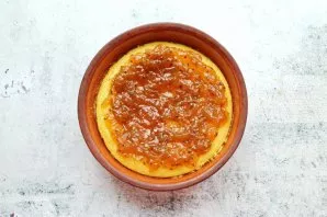 Apply jam, I used gooseberry, in an even layer, without reaching the edge.