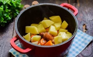 Transfer all prepared ingredients to the pot.