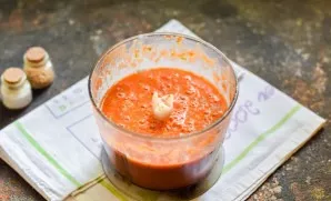 Crush all the ingredients until smooth, add salt and pepper.