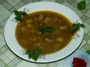 The soup is ready! Serve hot!