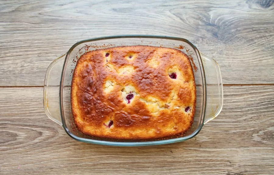 Place the mold in a hot oven and bake the cake for 45 minutes at 180 degrees until cooked. Remove the cake pan from the oven, let it rest...