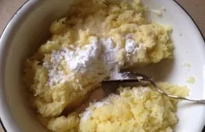 We put it in raw potatoes, we put settled starch there (very little of it settled for me and I still added 1.5 tablespoons of starch) and...