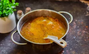 Serve the finished soup immediately.