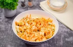 Mix all the ingredients and serve the salad.