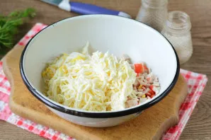 There, grate the melted cheese.