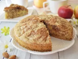 Put the cake on a plate and serve.