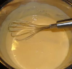 Heat and whisk until the cheese is completely melted. Once the cheese has melted, remove from heat.