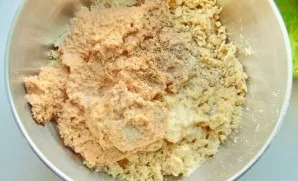 Mix oatmeal and chopped chickpeas. Add lemon juice, salt and spices to taste.