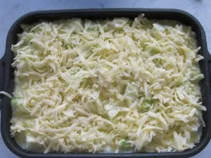Pour the chicken with sauce, and sprinkle the top with cheese. If desired, chopped potatoes, zucchini or other vegetables can be added to...