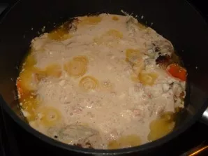 Put the vegetables in a pan, stir, then simmer everything together over low heat under the lid for about 40 minutes.