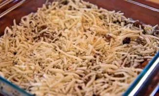 Grate white cheese on top.