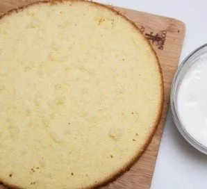 Coat each biscuit layer with a mixture of milk and condensed milk.