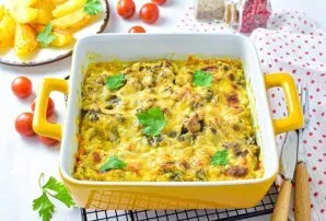 Remove the container from the oven and serve hot.