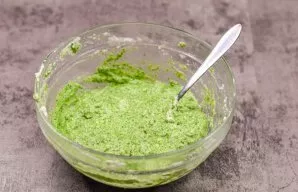 Mix everything gently and preheat the oven to 180 degrees.