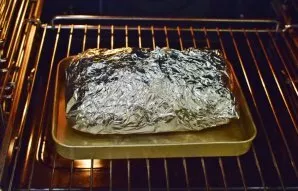 Bake the roll in an oven at 190 degrees for 2 hours.