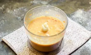 Crush the soup with a blender.