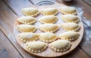 From the whole dough and filling, prepare all the dumplings at once. If you have more ingredients than you plan to cook, you can freeze t...