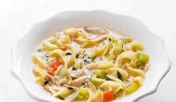 Delicious chicken noodle soup