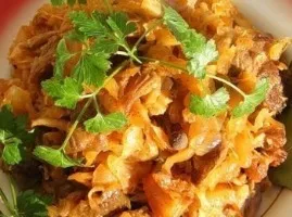 Meat with cabbage in a saucepan