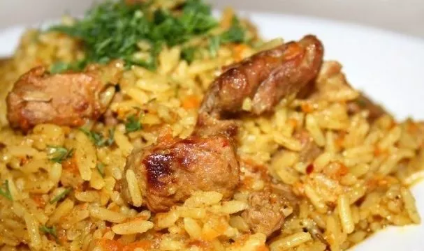 Simple pilaf with pork
