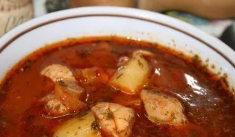 Thick soup with pork
