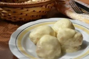 Fish dumplings in sauce